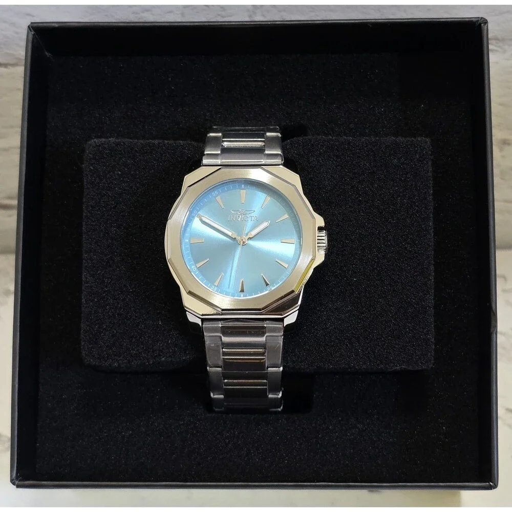 Invicta Speedway Facetio Women's Watch 34mm Light Blue Steel 51000 Brand New